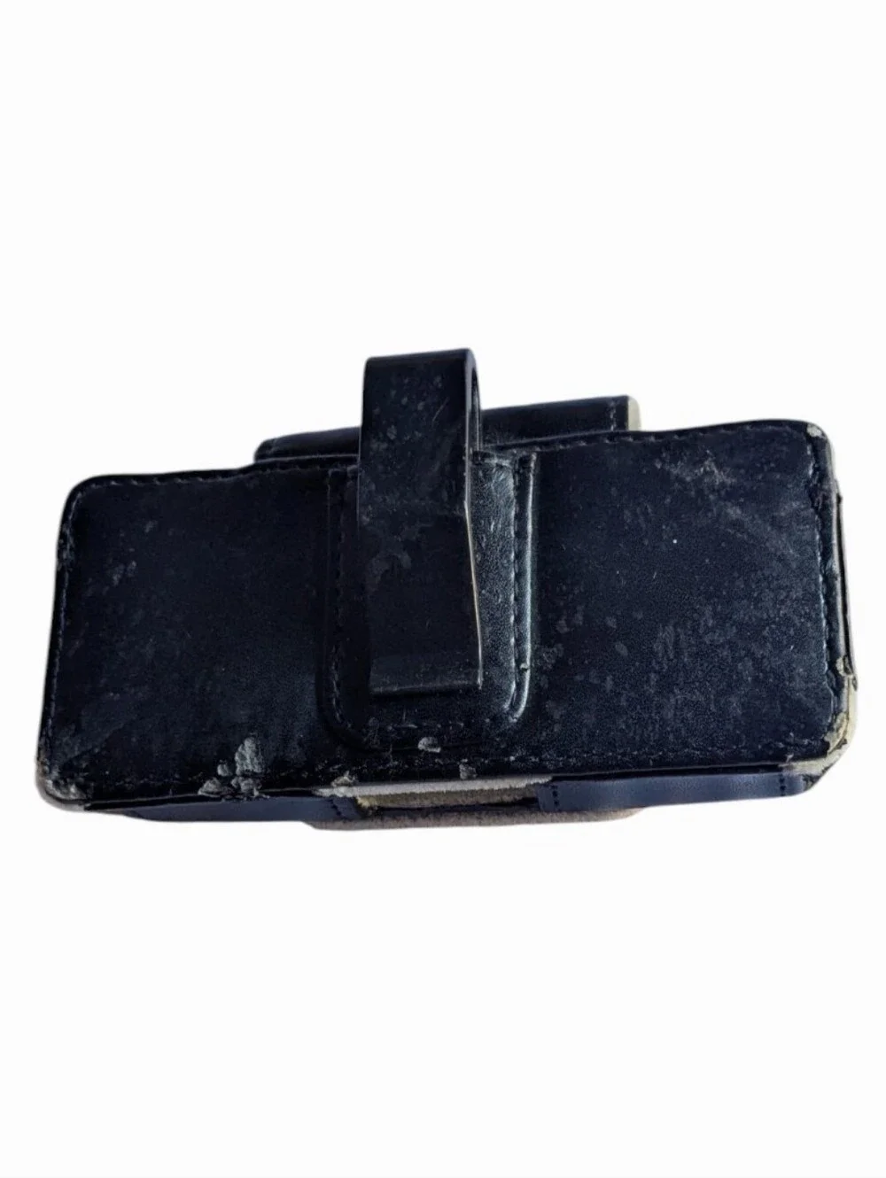 Motorola Black Leather Horizontal Belt Holster with Flip Closure